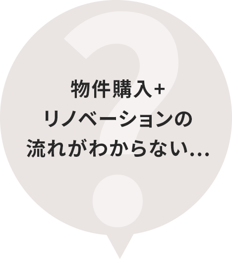 物件購入+リノベーションの流れがわからない...